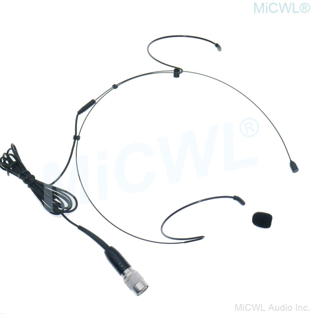 Black Sing Speech Headset Karaoke Microphone For Shure MiPro AKG 4Pin 3Pin Sennheiser 3.5mm Lock Wireless BodyPack Transmitter - MiCWL Audio Inc