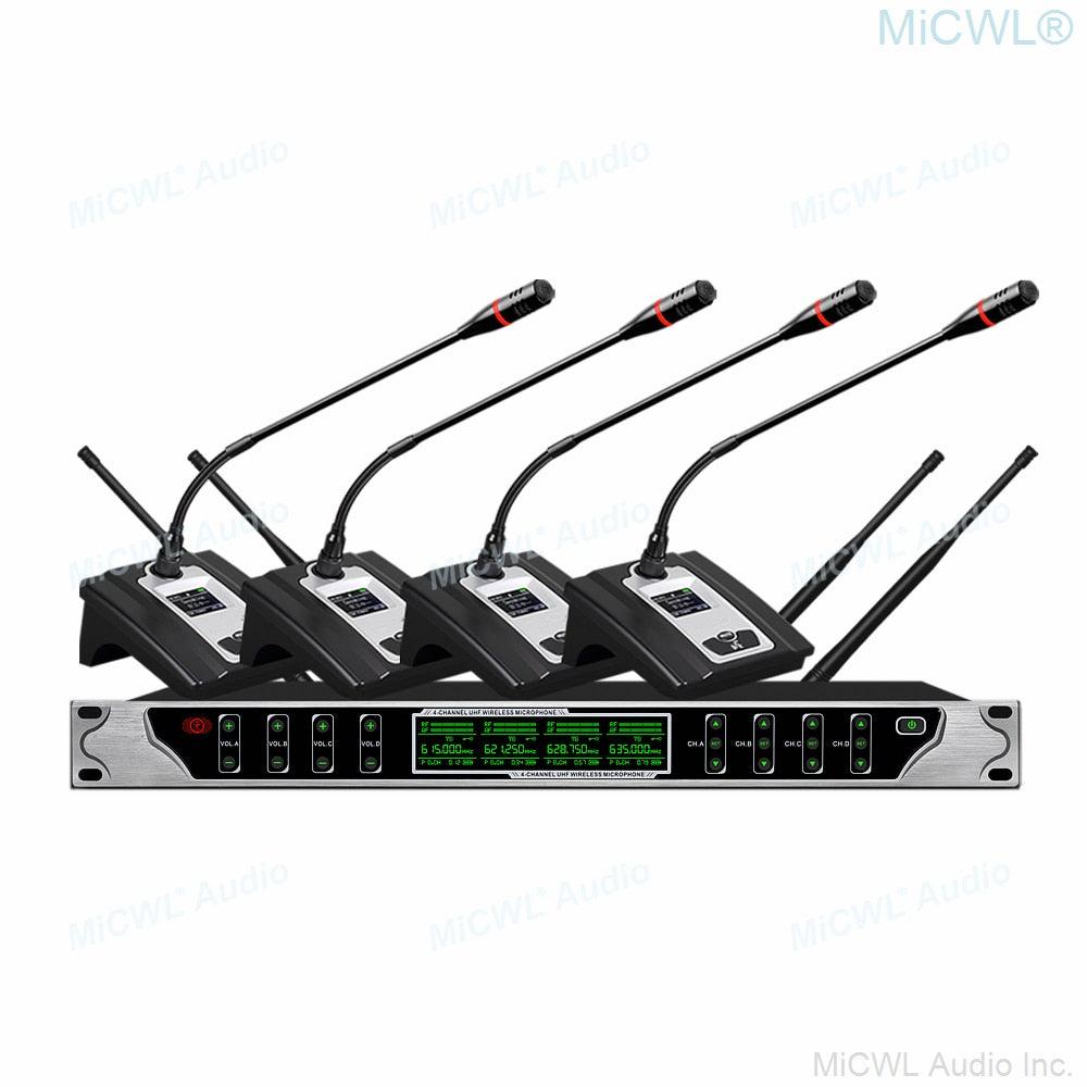 MiCWL 4 Antenna Large Range Digital Wireless Karaoke Microphones Microfone System 4 Handheld 4 Gooseneck Conference 4 Headset - MiCWL Audio Inc