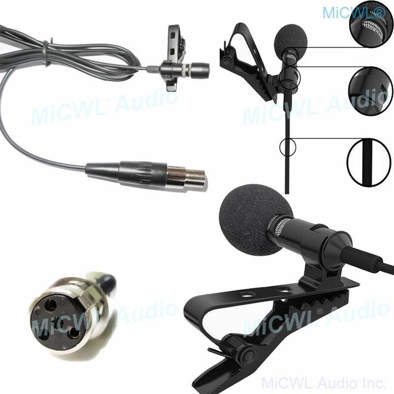 MiCWL T60 Best Tie Clip-On Lavalier Microphone For Sennheiser Shure AKG Audio-Technica MiPro Samson Wireless System 2m Cable - MiCWL Audio Inc