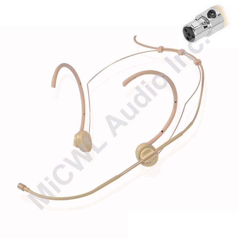 Complexion Foldable Dual Hook Head Headset Microphone For For SennHeiser G1 G2 G3 Wireless 3.5mm Lock Stereo Shure ULX SLX AKG - MiCWL Audio Inc