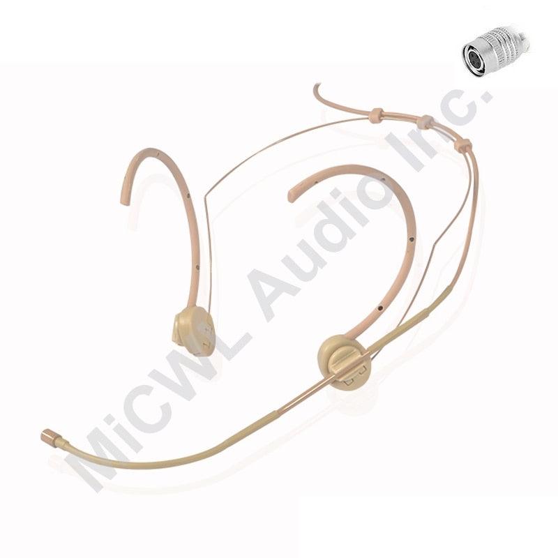 Complexion Foldable Dual Hook Head Headset Microphone For For SennHeiser G1 G2 G3 Wireless 3.5mm Lock Stereo Shure ULX SLX AKG - MiCWL Audio Inc