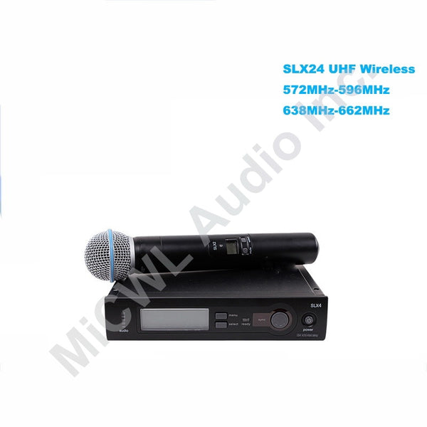 100% MiCWL SLX SLX24 UHF Wireless Microphone System Cardioid Cordless Headset Lapel Lavalier Mic for Stage Karaoke DJ WL93