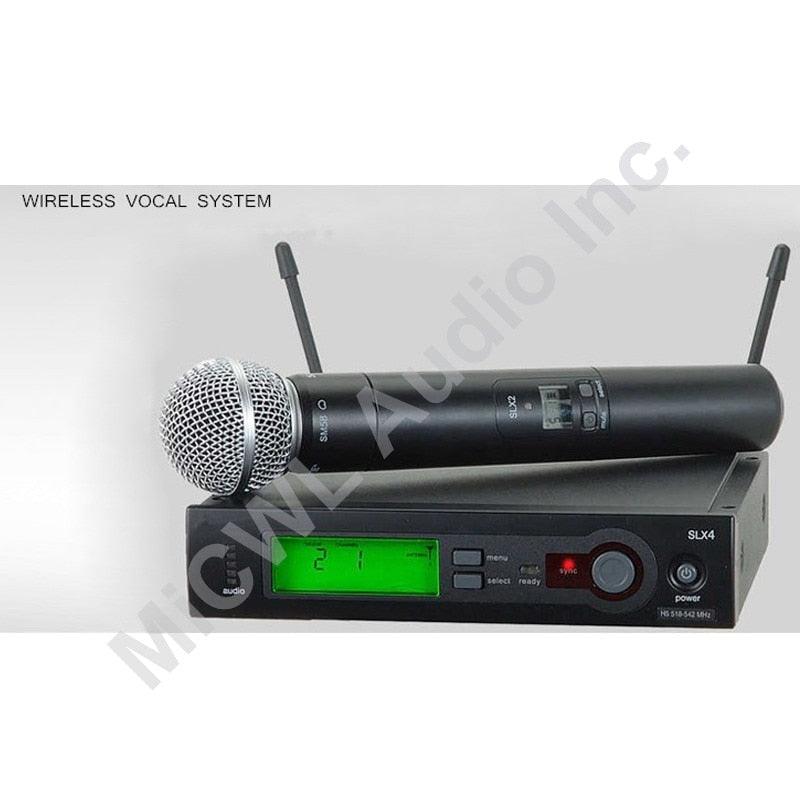 100% MiCWL SLX SLX24 UHF Wireless Microphone System Cardioid Cordless Headset Lapel Lavalier Mic for Stage Karaoke DJ WL93 - MiCWL Audio Inc