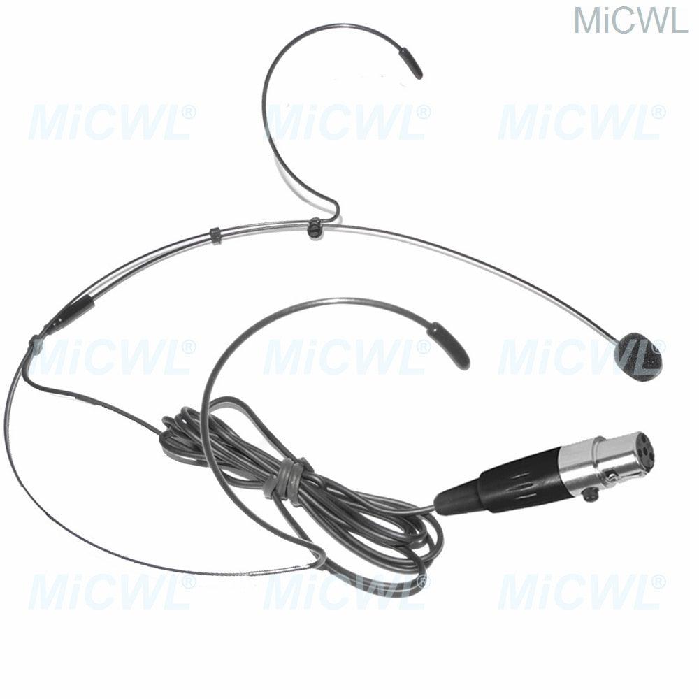 Beige Wireless Headset Microphone For SHURE ULX4D KCX GLX SLX BodyPack Transmitter TA4F mini Black Color - MiCWL Audio Inc