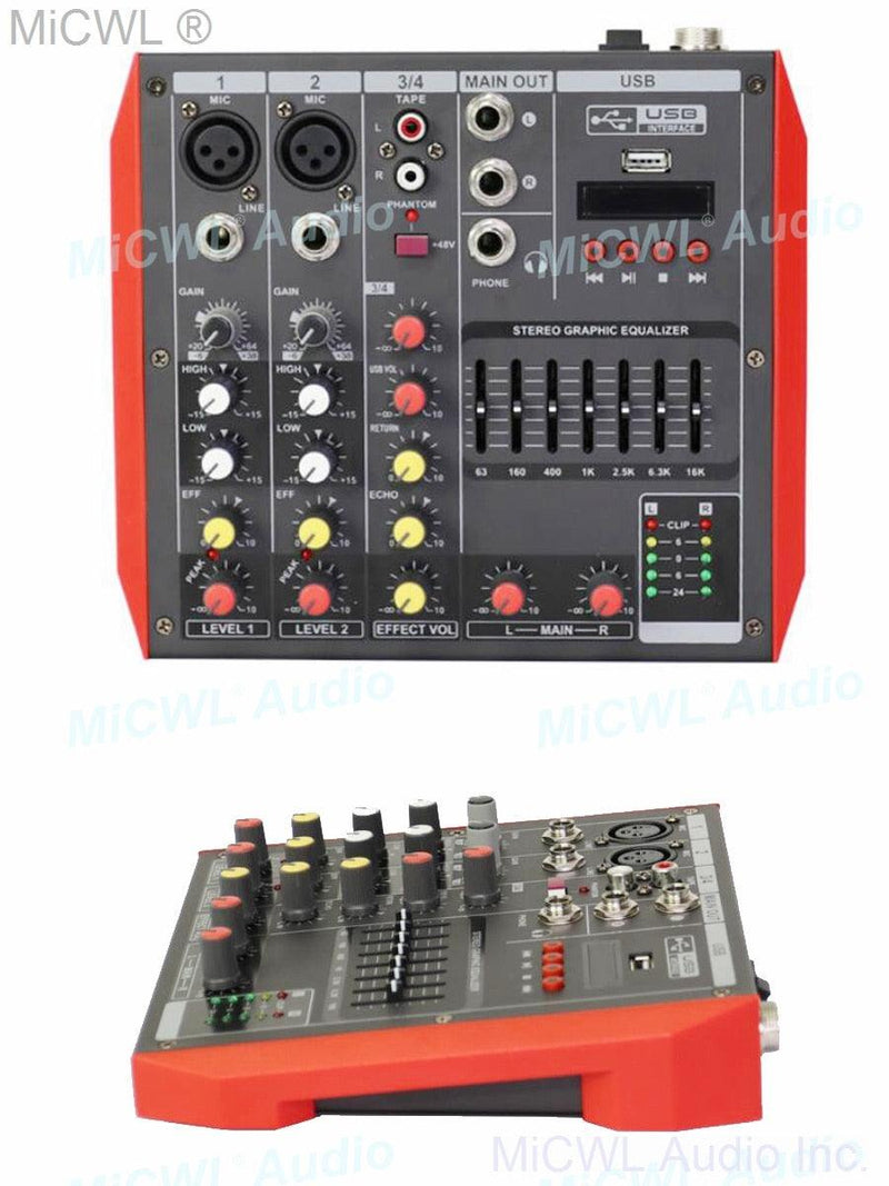 Pro MG12 Bluetooth Portable 12 Channel Audio Mixer Sound Mixing Console USB MP3 7-Band EQualizer DJ Live Mixer MG6 6 Channel