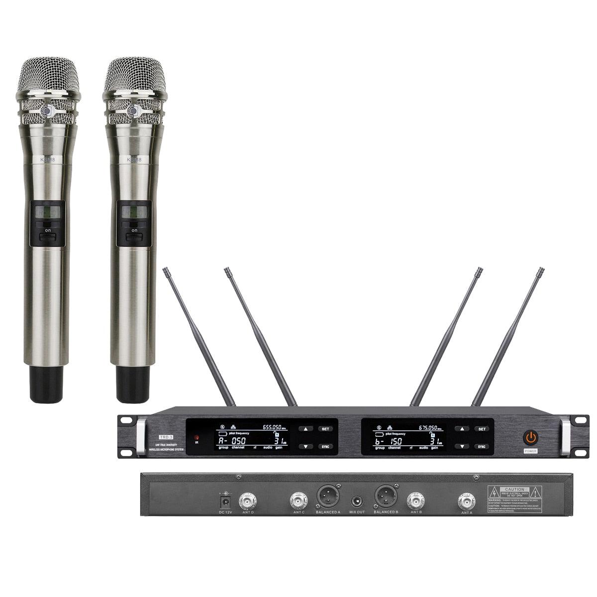 MiCWL Original ULXD4 KSM8 Dynamic KSM9 Condenser Wireless DJ Karaoke Microphone System Stage Singing 4 Antenna Large Range - MiCWL Audio Inc