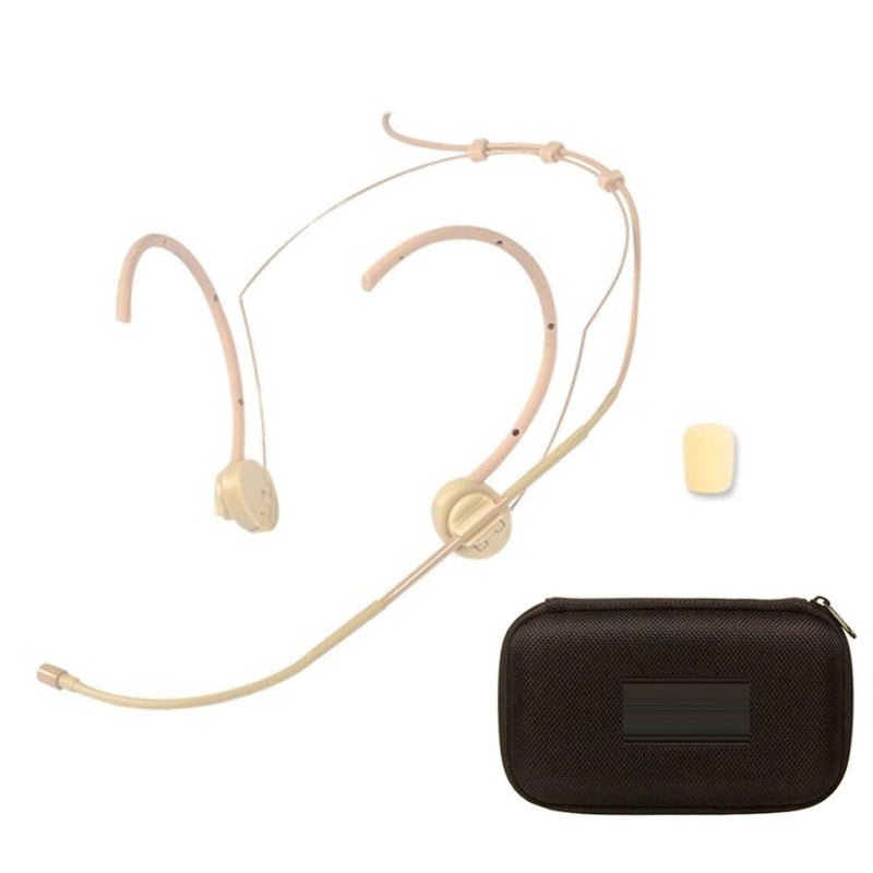 Beta40-Shure Skin Color Folding Headset Microphone Earset Mic for Shure All Mode Wireless BodyPack with Strong Box - MiCWL Audio Inc