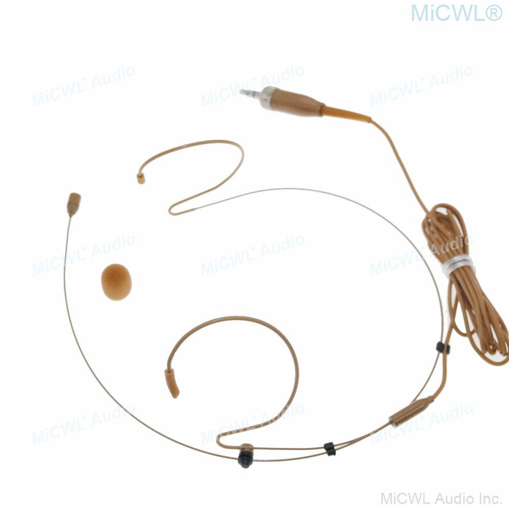 MiCWL Brown Headworn Headset Microphone Mic for Shure Sennheiser Wireless Mike System Ideal for Singing Churches Lectures - MiCWL Audio Inc