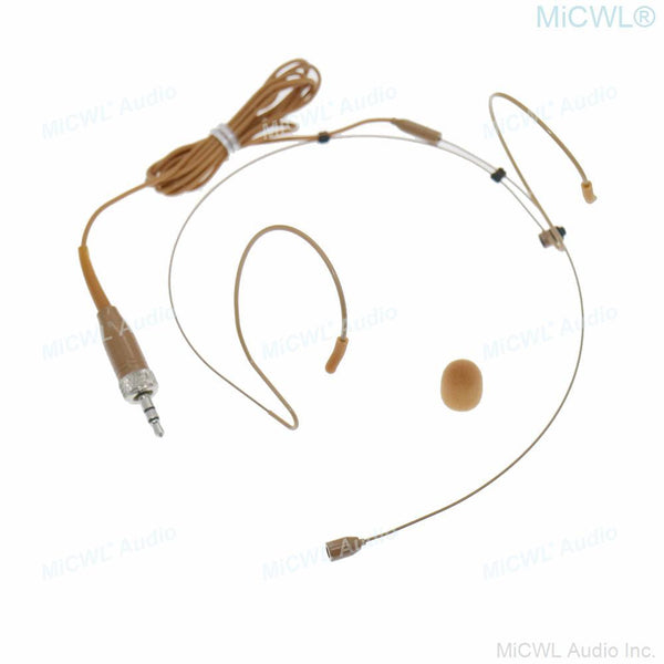 MiCWL Brown Headworn Headset Microphone Mic for Shure Sennheiser Wireless Mike System Ideal for Singing Churches Lectures - MiCWL Audio Inc
