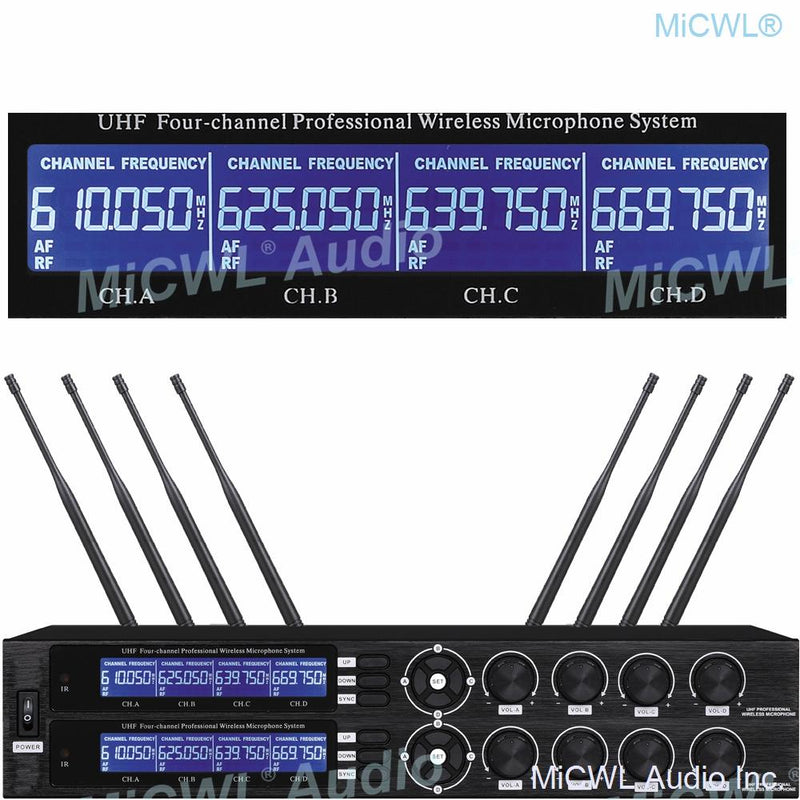 Top Quality MiCWL Digital Wireless 8 Headset Cardioid Condenser Microphone DJ Karaoke System 8 XLR 6.35mm Mix Output 8 Antenna