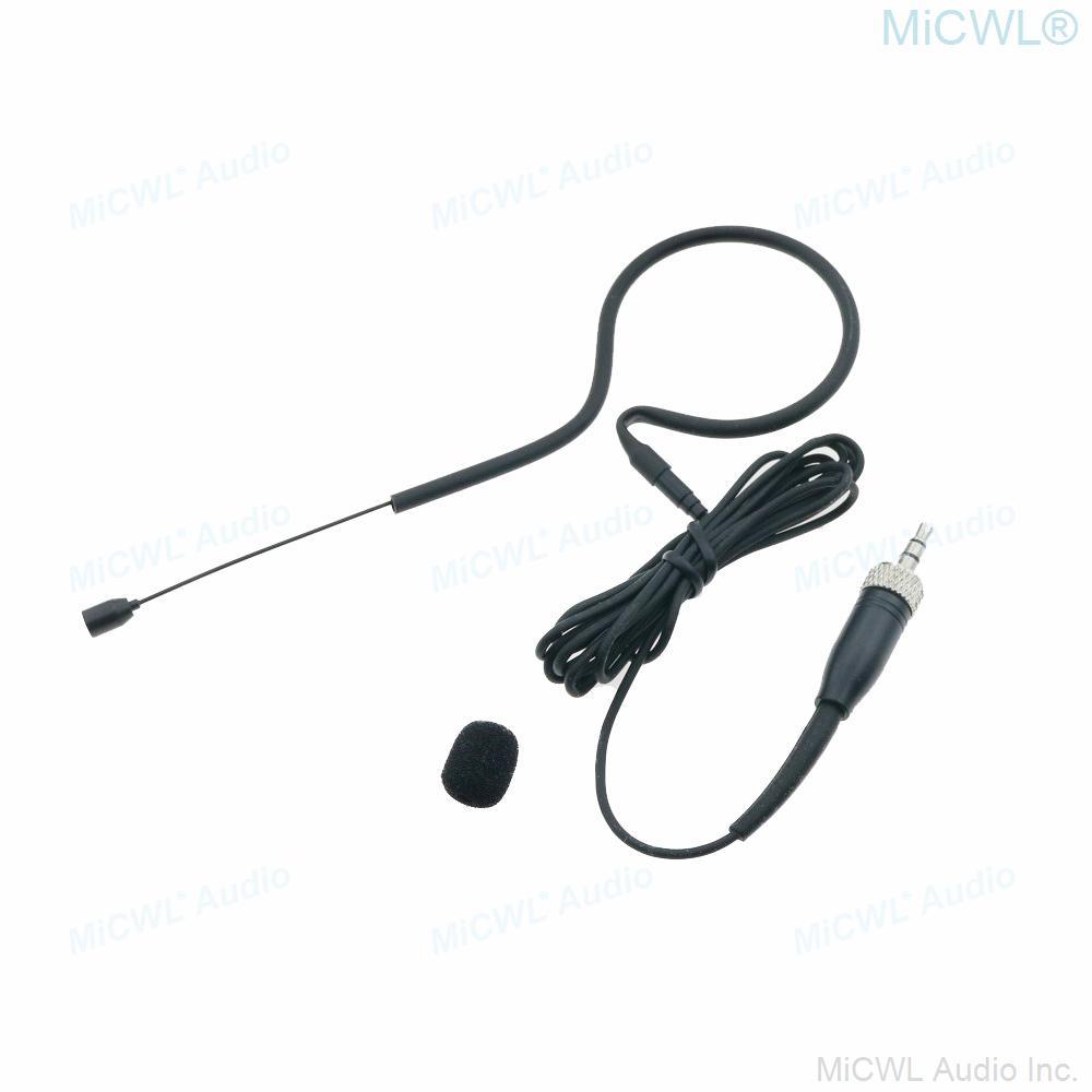 Black Single earset Headset Microphone For Sennheiser EM100 Wireless HeadMic BeltPack System All-Directional Mics - MiCWL Audio Inc