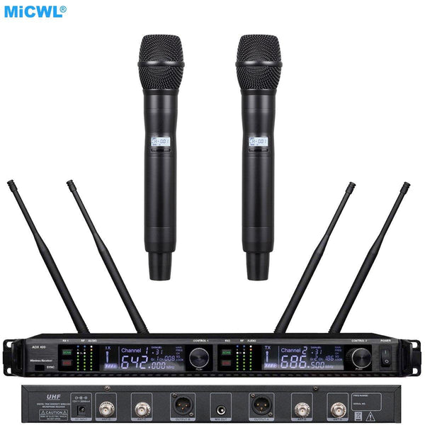 High Technology Wireless DJ Karaoke Stage Vocal Concert Microphone System Dual Beta87 400 Channel UHF 500m Large - MiCWL Audio Inc