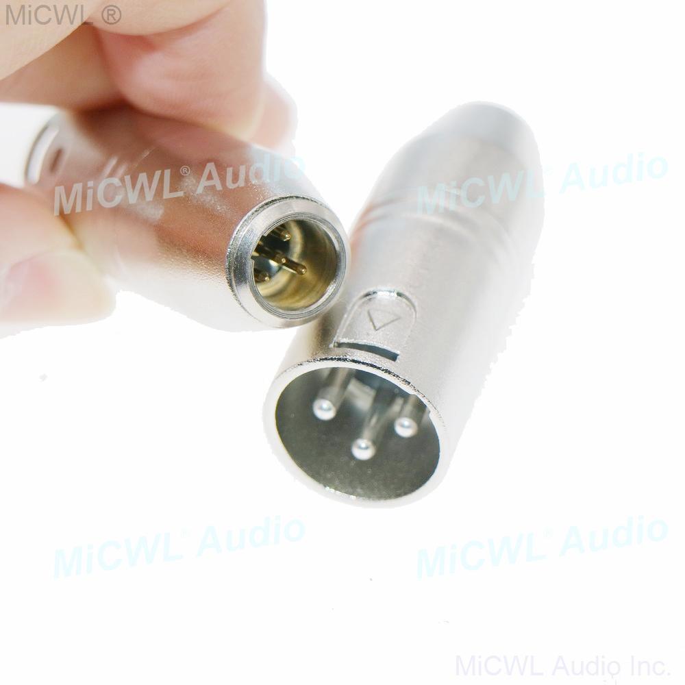 Metal TA4F 4Pin Male Shure Microphone To XLR 3Pin Male Adapter Converter - MiCWL Audio Inc