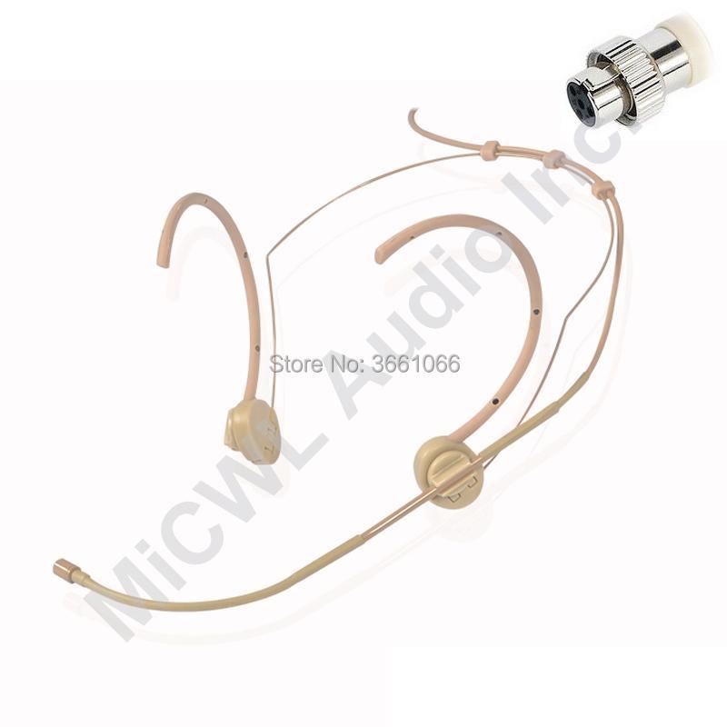 Complexion Foldable Dual Hook Head Headset Microphone For For SennHeiser G1 G2 G3 Wireless 3.5mm Lock Stereo Shure ULX SLX AKG - MiCWL Audio Inc