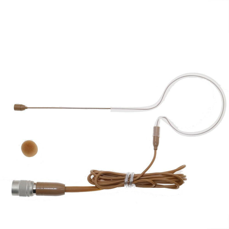 MiCWL Brown Earset Headworn Headset Microphone Mic for Sennheiser Shure Wireless Mike System Ideal for Singing Churches Lectures - MiCWL Audio Inc