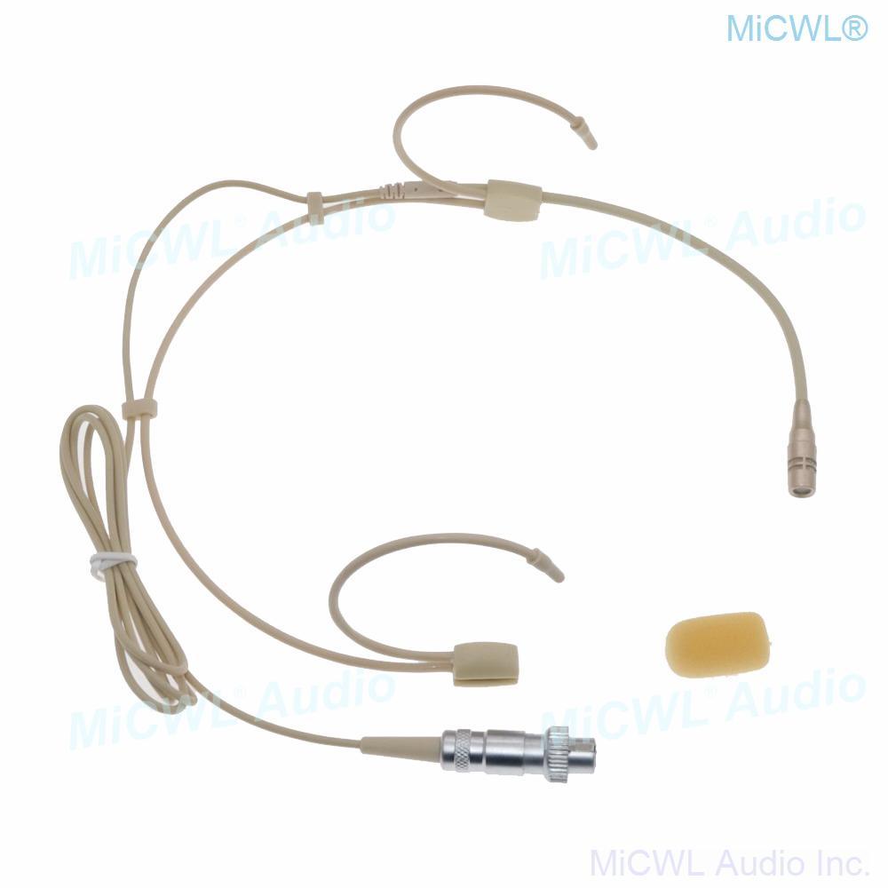 CS90 Wireless Stage Singing Voice Ear Hook Headset Cardioid Microphone ACT for MiPro Wireless BeltPack Transmitter 4Pin Lock - MiCWL Audio Inc