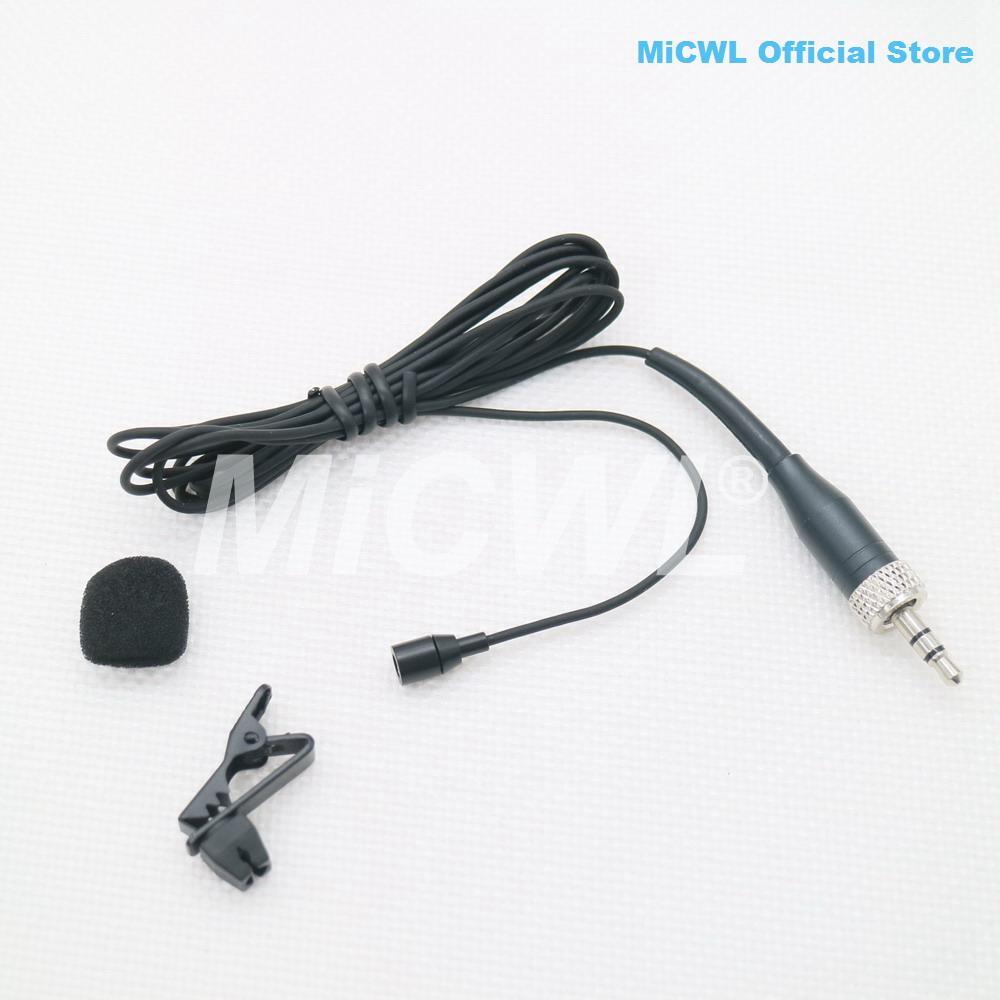AVX2 SB Tie Clip Hidden Lavalier Lapel Microphone For Sennheiser ew100 G2 G3 G4 G5 Wireless BeltPack 3.5mm Lock Black color - MiCWL Audio Inc