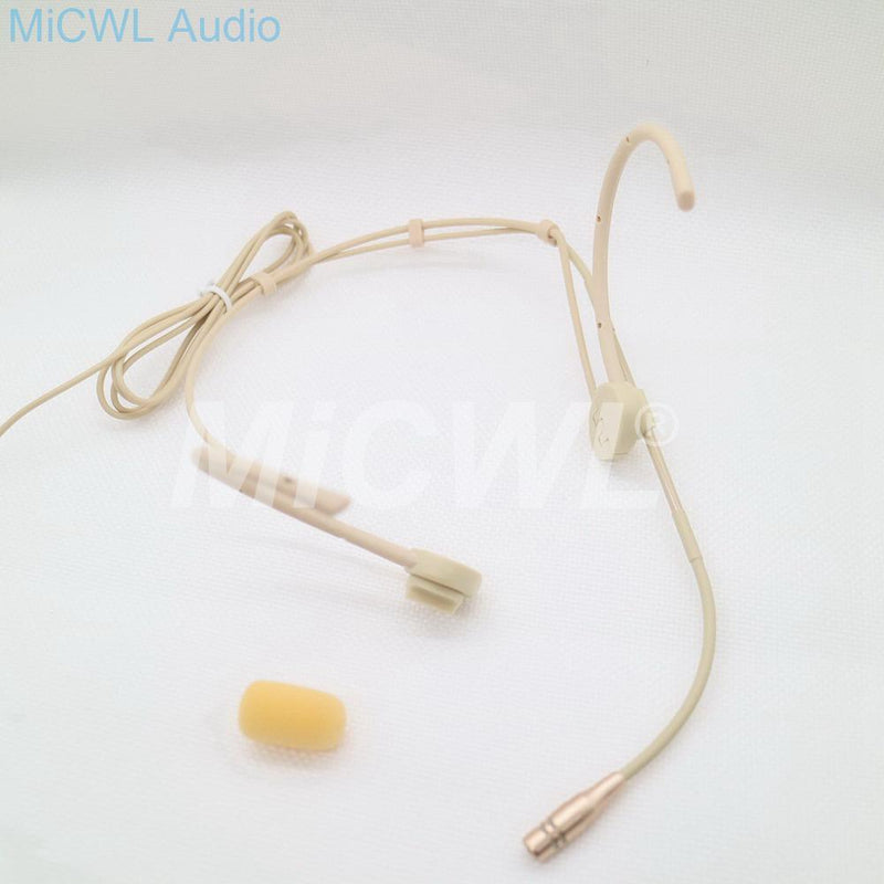 High-Quality Condenser Flooding Headset Microphone Adjustable Headworn Microphone For Sennheiser Shure AKG Audio Technica Beige - MiCWL Audio Inc