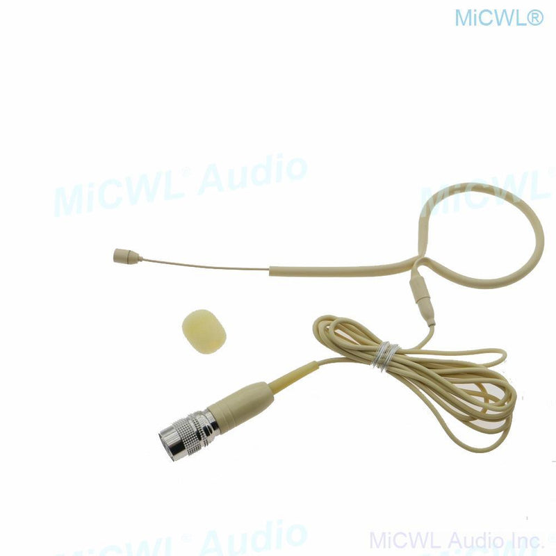 Hidden earset Headset Microphone For Audio Technica Wireless BeltPack Hirose 4Pin plug - MiCWL Audio Inc