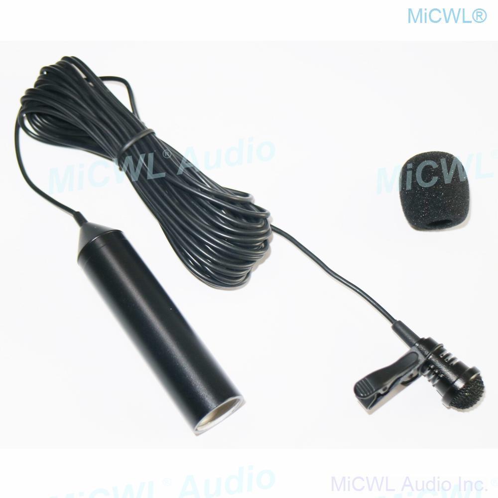 Tie Clips Cardioid Condenser Lavalier Microphones XLR 3Pin 48V Phantom Power Mics 5m Cable - MiCWL Audio Inc