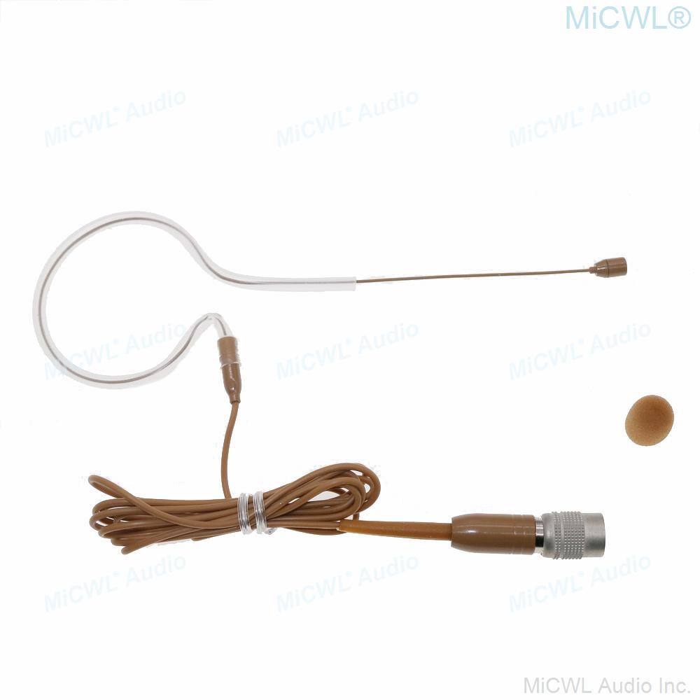 MiCWL Brown Earset Headworn Headset Microphone Mic for Sennheiser Shure Wireless Mike System Ideal for Singing Churches Lectures - MiCWL Audio Inc