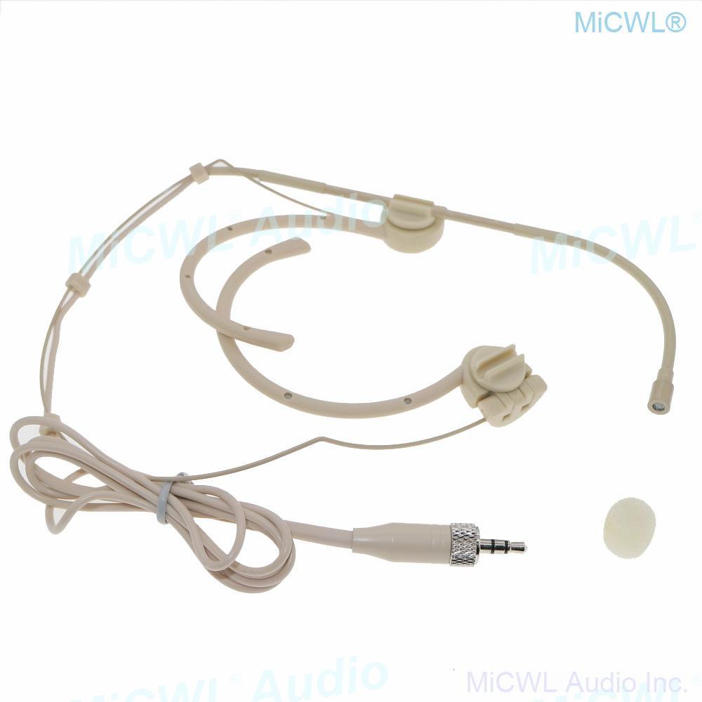 Double ear Collapsible Headset Microphone For Sennheiser ew100 G1 G3 G3 G4 Wireless BeltPack Foldable Angle of Rotation HeadMic - MiCWL Audio Inc