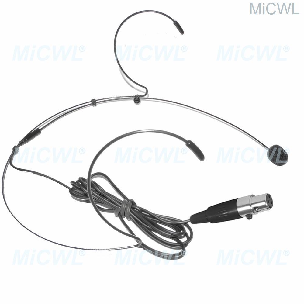 Pro Headset HeadMic Wireless Microphone For AKG Samson BodyPack Transmitter TA3F mini 3Pin XLR Omnidirectional Mic Black Color - MiCWL Audio Inc