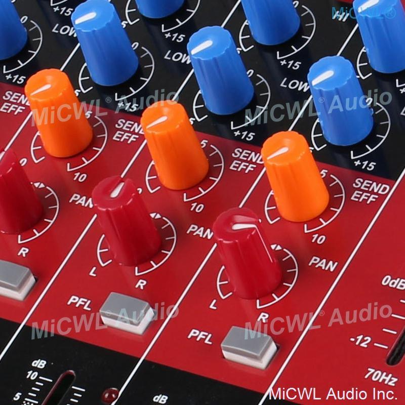 Red 6 Channel Bluetooth Audio Mixer Sound Mixing Console Karaoke Music LED DJ Live Mixer USB MP3 EQ 48V Phantom Power XLR 3Pin - MiCWL Audio Inc