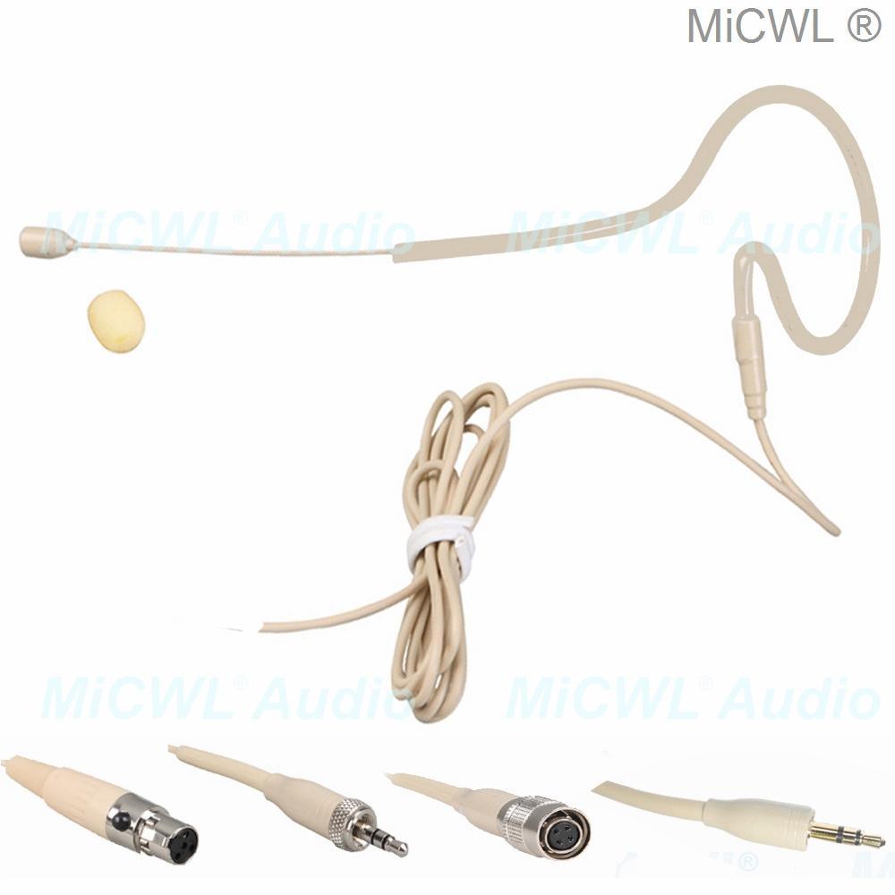 Omnidirectional Single ear Headset Microphone for Shure ULX SLX Sennheiser ew100 G2 G3 G4 Audio-Technica AKG MiPro Condenser Mic - MiCWL Audio Inc