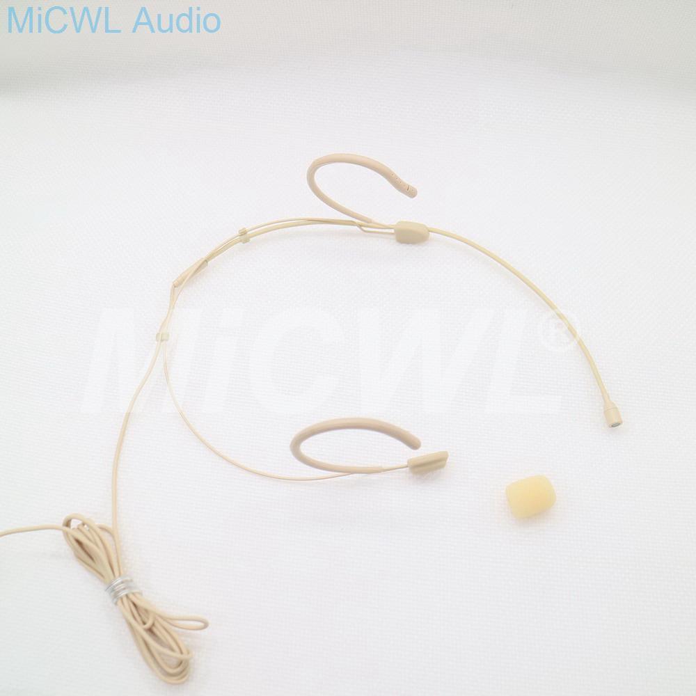 Beige Headset Omni-directional Condenser Headworn Microphone For Sennheiser Wireless System With Bodypack Transmitter - MiCWL Audio Inc