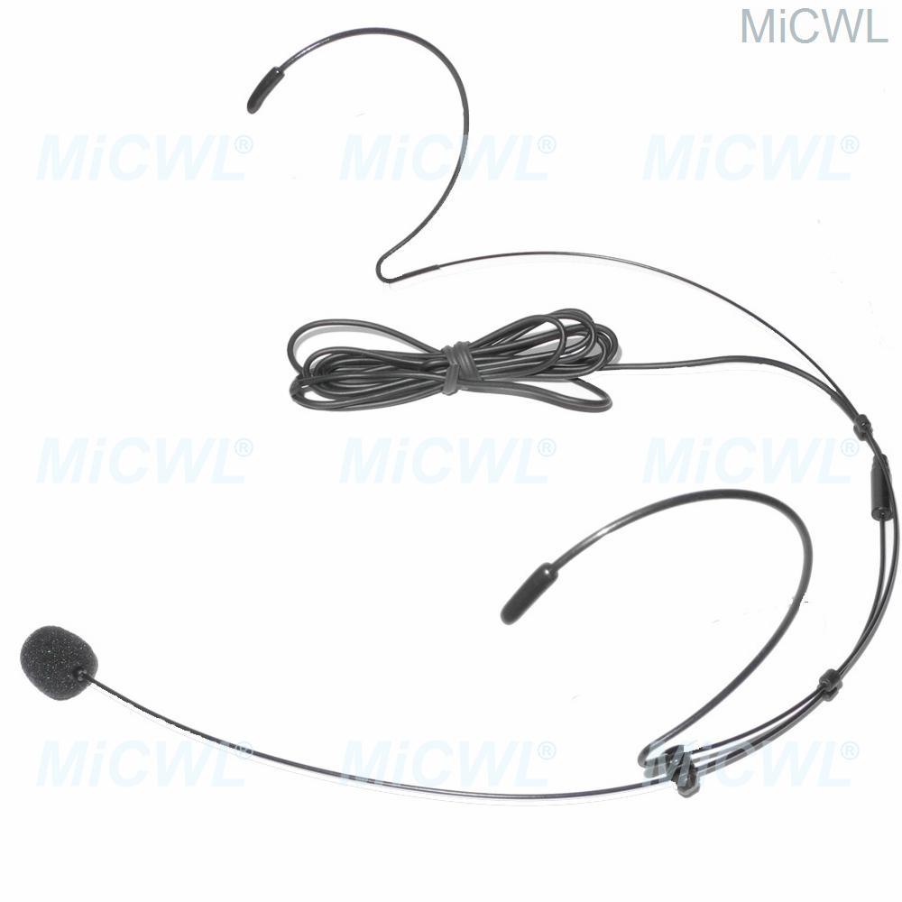 Pro Wireless Headset Microphone For Shure ULX KCX GLX SLX BodyPack Transmitter TA4F mini Black Color - MiCWL Audio Inc