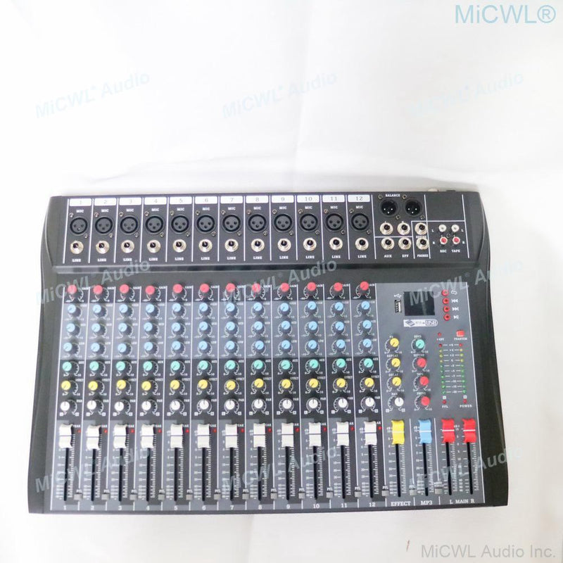 MiCWL Bluetooth 12 Channel Audio Mixer Mixing Console Wireless Wired Microphone Sound Mixer one year guarantee - MiCWL Audio Inc