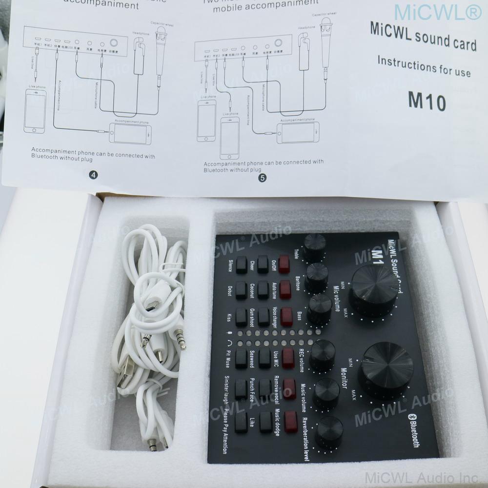 MiCWL Pro Computer PC Laptop Live Recording Mixer Audio Sound Card USB Cable - MiCWL Audio Inc