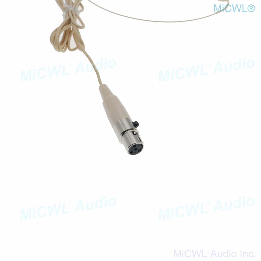Beige Double ear Headset Audio Microphone For Shure BeltPack XLR mini 4Pin - MiCWL Audio Inc