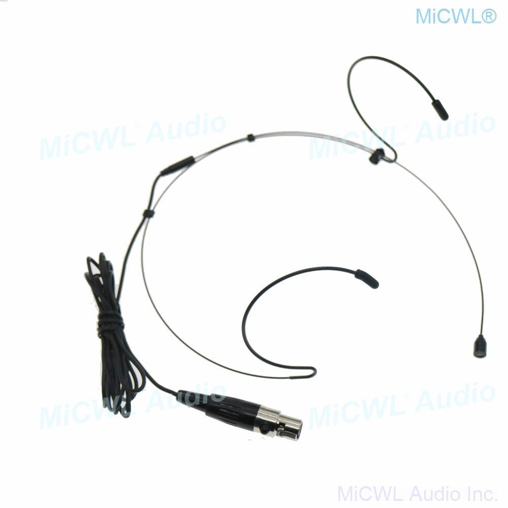Black Double ear Headset Microphone For Shure Audio Wireless BeltPack XLR mini 4Pin - MiCWL Audio Inc