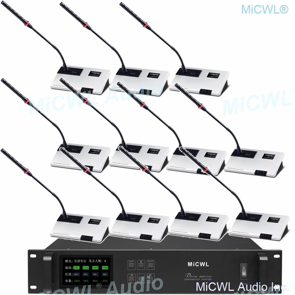 ACTS-60 Pro Digital Wireless Conference Manager Microphone System 60 Table Gooseneck President Delegate Mics MiCWL A10M-A102 - MiCWL Audio Inc