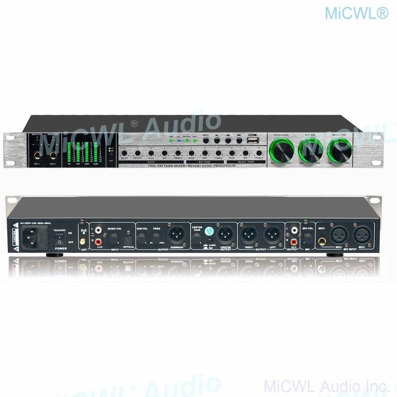 MiCWL X8 Digital DJ KTV Karaoke Player Mixer Reverb Echo USB Stage Studio Audio Effects Processor - MiCWL Audio Inc