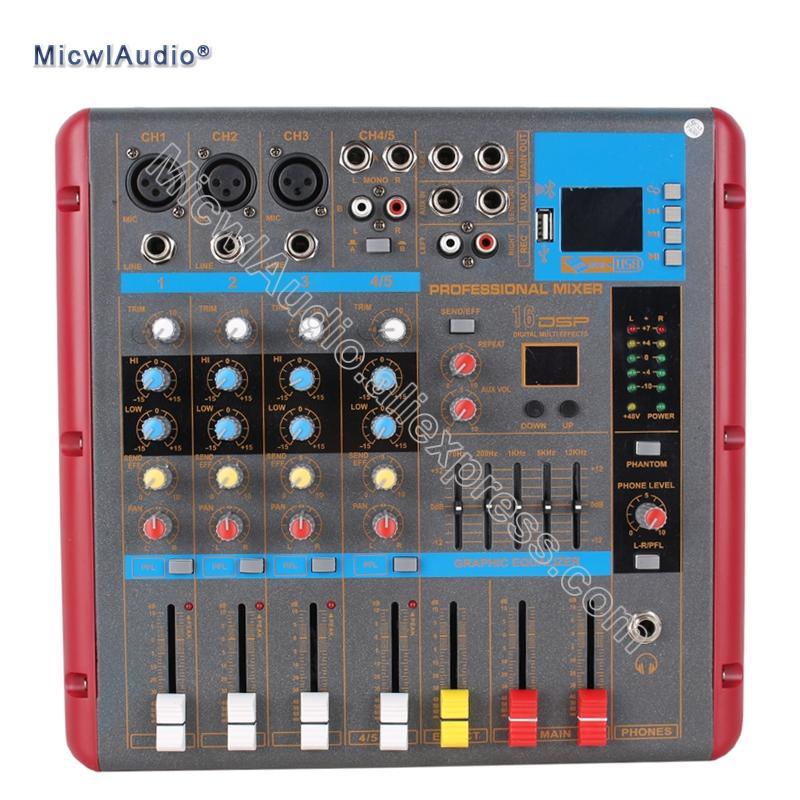 9 Channel Console Digital Mixer Mixing for DJ Recording Studio Stage with 48V Monitor USB DSP Bluetooth Microphone - MiCWL Audio Inc