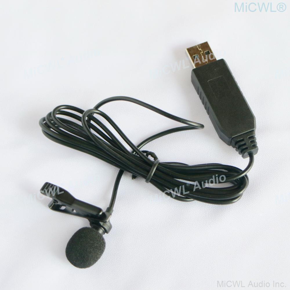 Black USB Microphone Tie Clip Lavalier Computer Laptop Mics - MiCWL Audio Inc