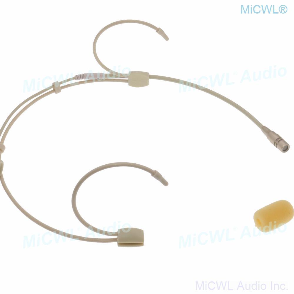 CS90 Beige ATW Ear Hook Headset Cardioid Microphone for Audio Technica Wireless BeltPack Karaoke Sing Stage Studio Speech - MiCWL Audio Inc