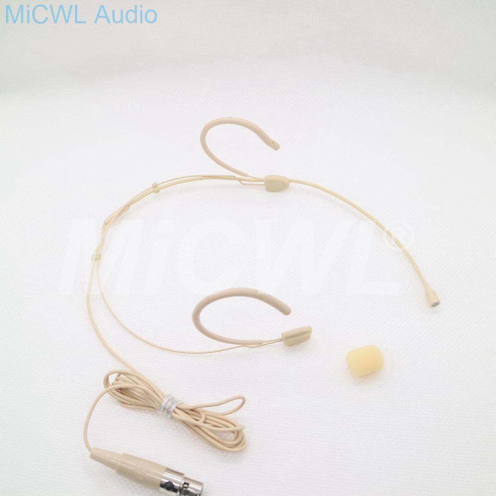 Beige Headset Mic. Omni-directional Condenser Microphone Headworn For AKG Wireless System With Bodypack Transmitter - MiCWL Audio Inc