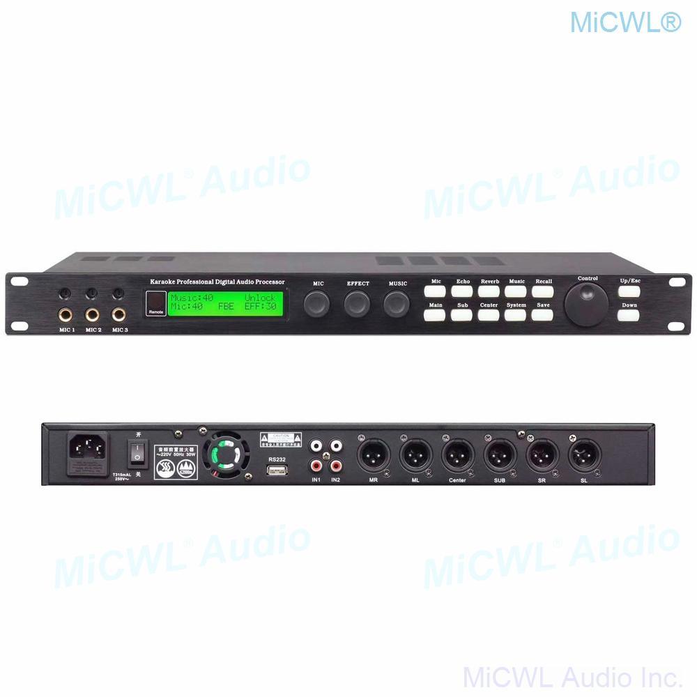 3 Channel Microphone input Karaoke Professional Digital Effects Audio Processor Controller Equipment with USB to PC Software - MiCWL Audio Inc