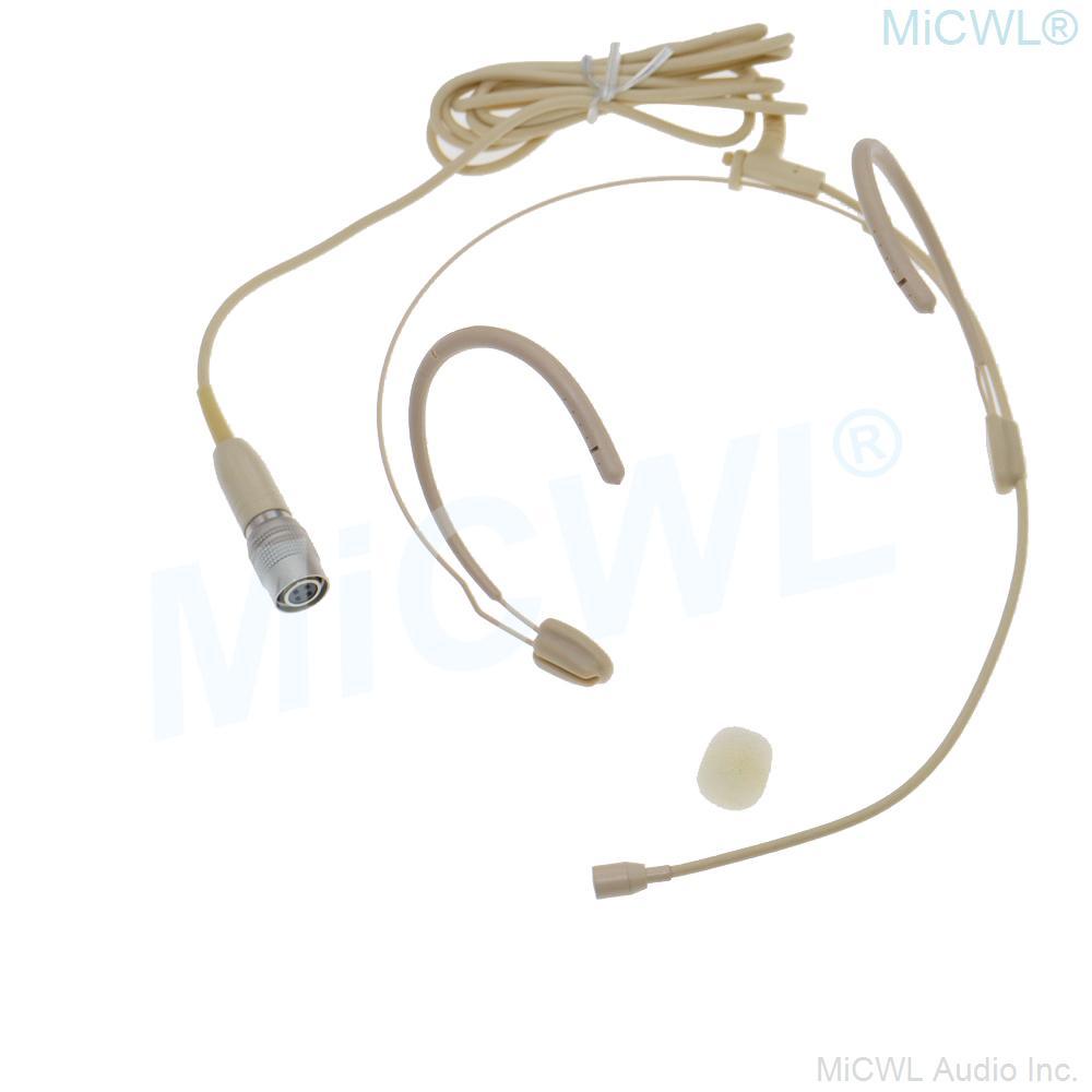 Pro Dual ear Headset Face Microphone For Audio-Technica ATW Series BeltPack Wireless System Hirose 4Pin Flexible Mic - MiCWL Audio Inc