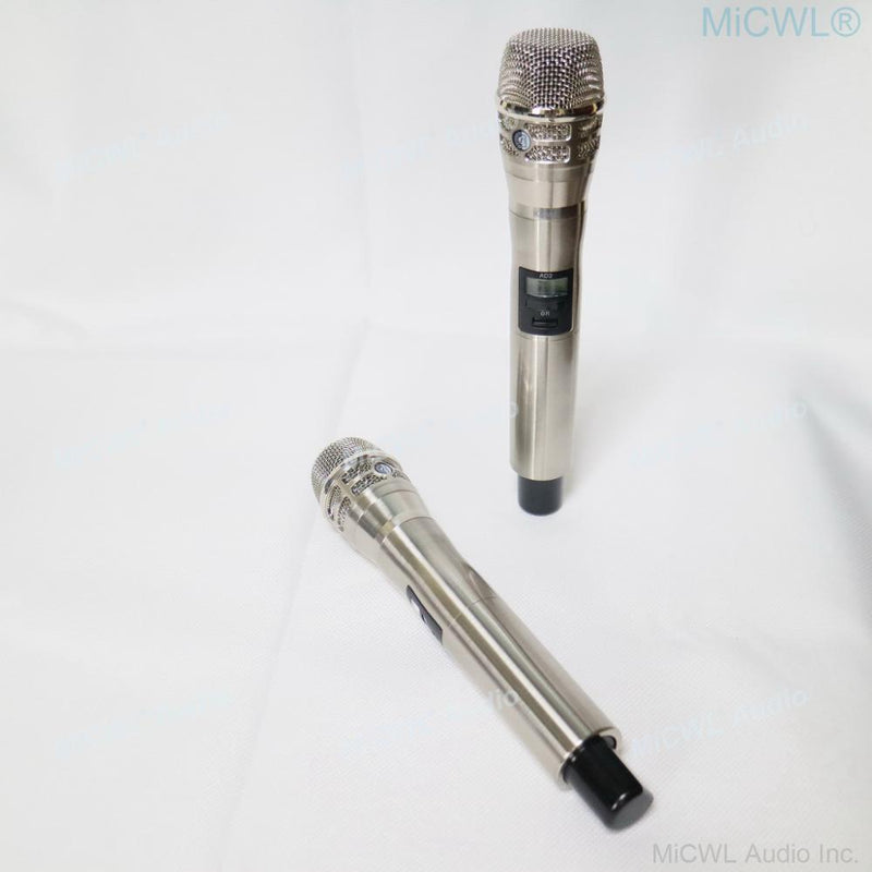 UHF 300 Channel True Diversity Digital Wireless Microphone System AD4D 2 KSM8 Handheld Stage Concert Karaoke Mics Silver