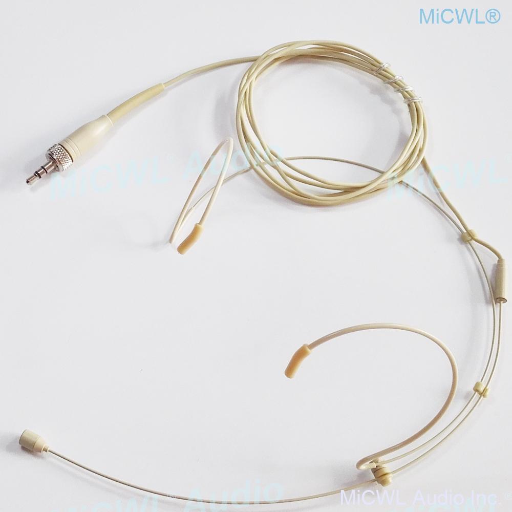 Beige SK HeadMic Double ear Headset Microphone For Sennheiser ew100 sk100 G1 G3 G3 G4 Wireless BeltPack Black - MiCWL Audio Inc