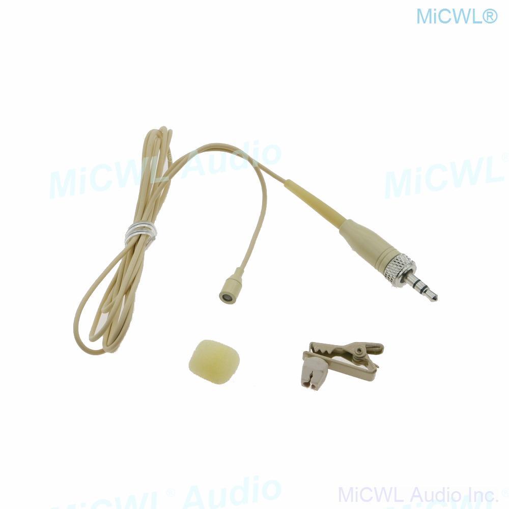 AVX2 Tie Clip Hidden Lavalier Lapel Microphone For Sennheiser G2 G3 G4 G5 Wireless BeltPack 3.5mm Lock Beige color - MiCWL Audio Inc