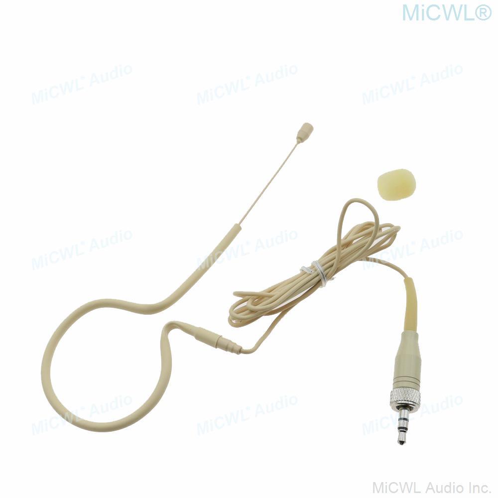 Beige Black Single Earset Hook Headset Microphone For Sennheiser Mic G2 G3 G4 Wireless BeltPack Transmitter 3.5mm Lock - MiCWL Audio Inc