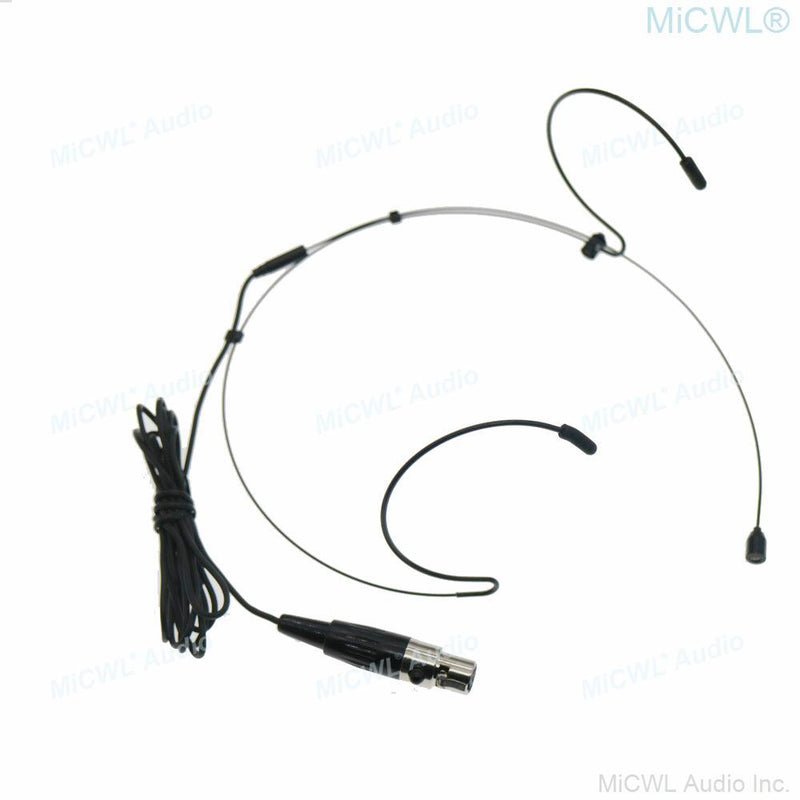 Black Sing Speech Headset Karaoke Microphone For Shure MiPro AKG 4Pin 3Pin Sennheiser 3.5mm Lock Wireless BodyPack Transmitter - MiCWL Audio Inc