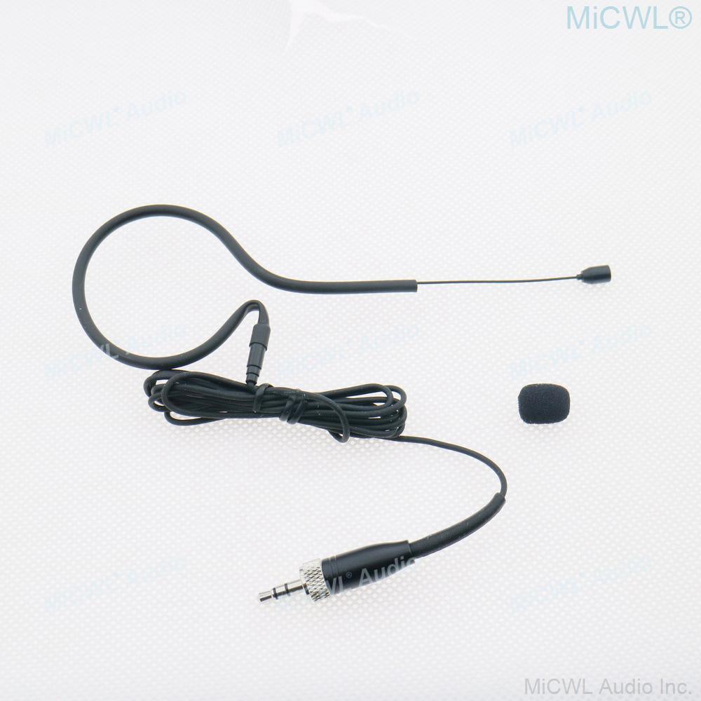 Black Single earset Headset Microphone For Sennheiser EM100 Wireless HeadMic BeltPack System All-Directional Mics - MiCWL Audio Inc