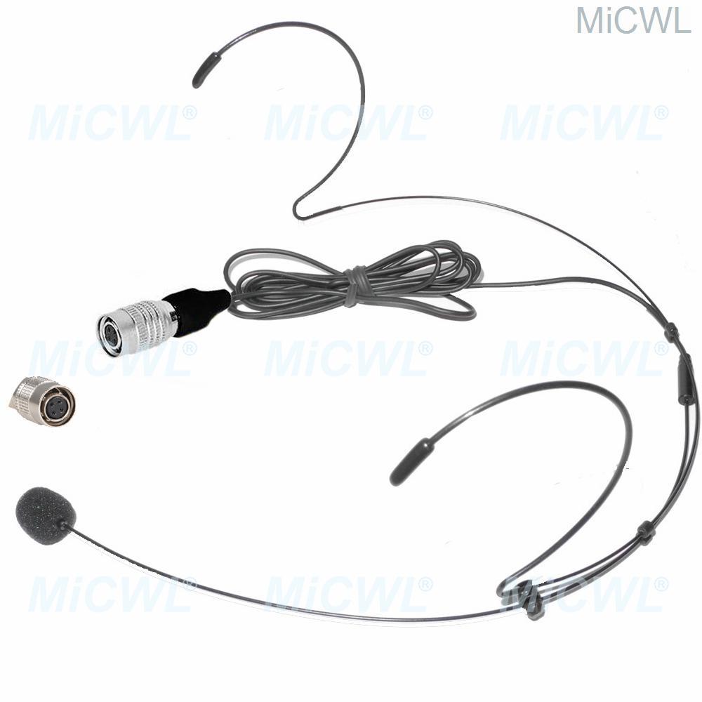 Pro HeadMic Wireless Headset Microphone For Audio-Technica BodyPack Transmitter Beige Black - MiCWL Audio Inc